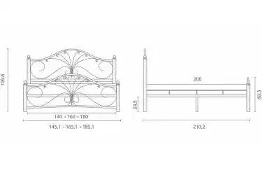 Железная кровать Provance, цвет чёрный Askona - 2 - превью
